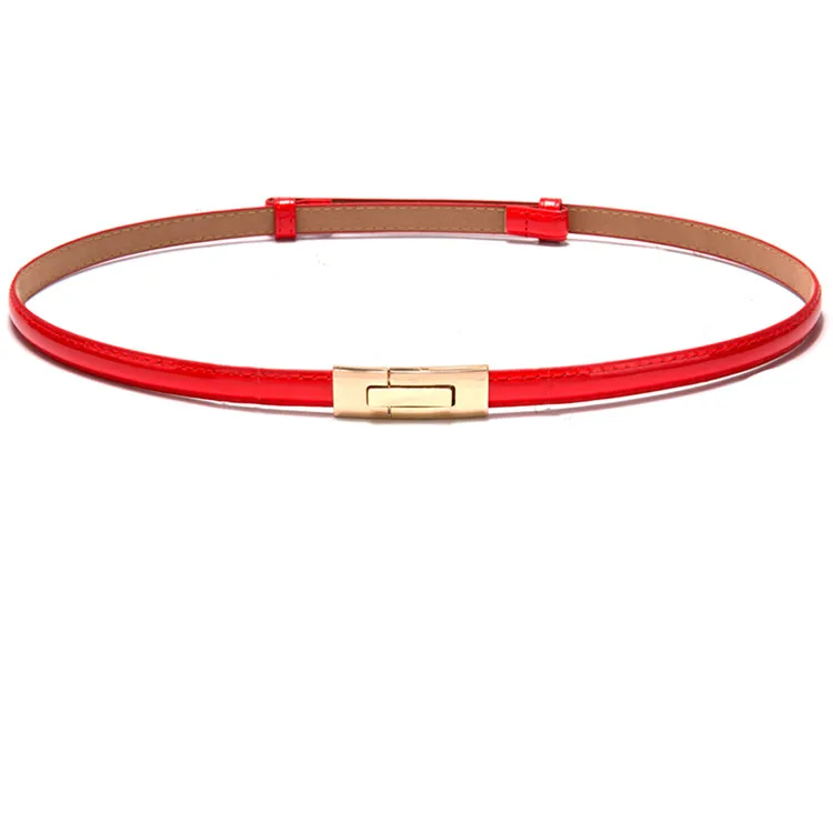 style 3 red Горячее предложение, новые черные ремни из лакированной кожи, женские тонкие ремни для девочек, украшенные красными рыбками, золотыми пряжками, белые ремни для женщин - Цвет: style 3 red
