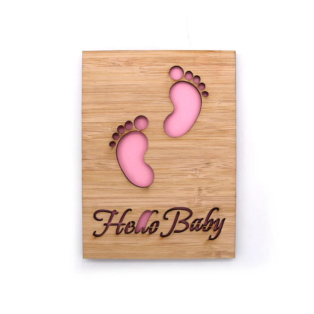 20 72pcslaser сократить bamboo baby shower born пригласительный билет дизайн|Открытки и
