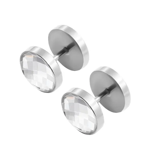 Sliver white 1 pair Мужские серьги Нержавеющая сталь серебряный черный штанга серьги гвоздики для мужчин и женщин унисекс ювелирные изделия круглые Pendientes Brincos - Окраска металла: Sliver white 1 pair