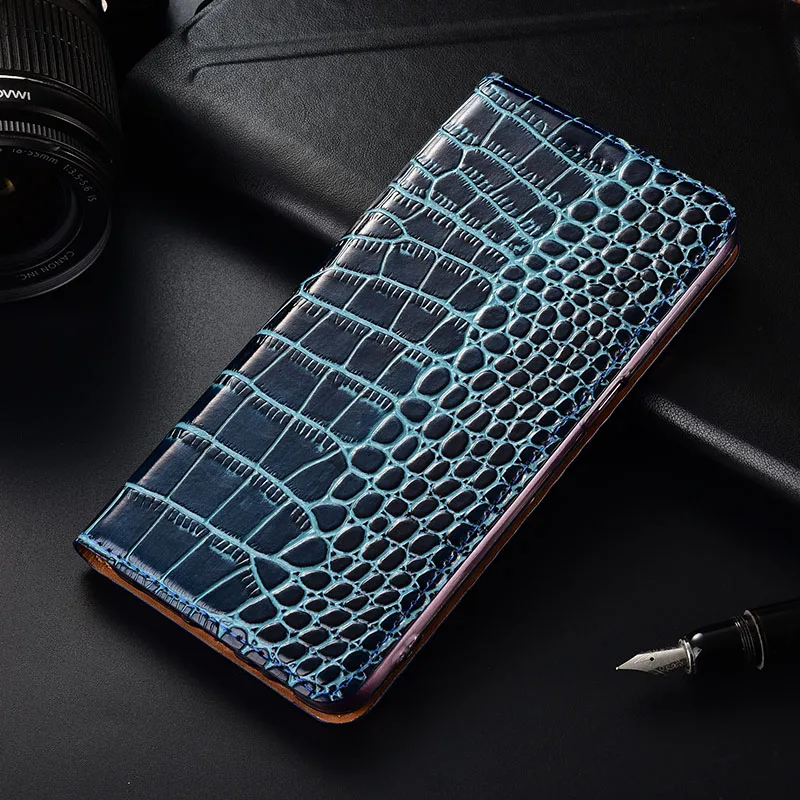 Чехол для Samsung Galaxy A80 A90 чехол-книжка из натуральной кожи с узором под крокодила A10