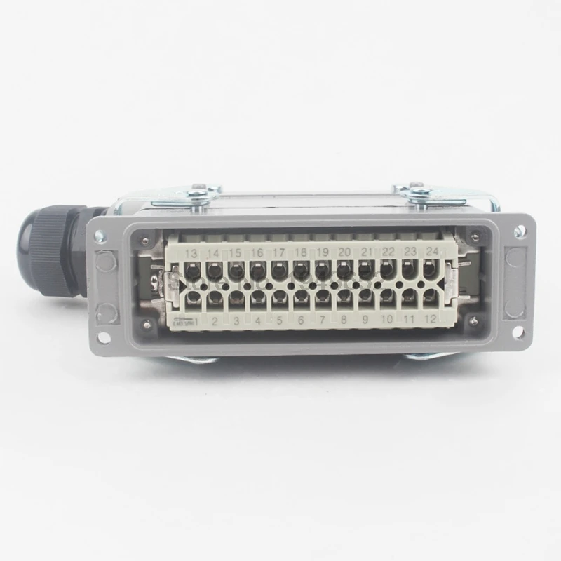 Сверхмощный соединители HDC-HE-024-1 F/M 24pin промышленный прямоугольный авиационный разъем 16A 500V