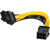 10pcs 6 pin feamle to 8 pin male pci express power converter cable cpu video graphics card 6pin to 8pin pcie power cable
