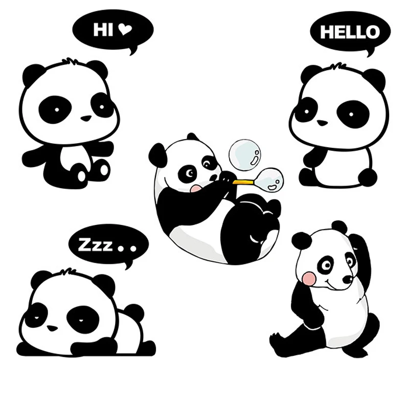 5 шт./компл. наклейки на выключатель света с милыми животными панды съемные стену