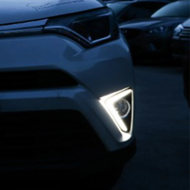 Hlxg автомобильный Стайлинг для Toyota RAV4 2016 2017 Светодиодный дневной бег светлые