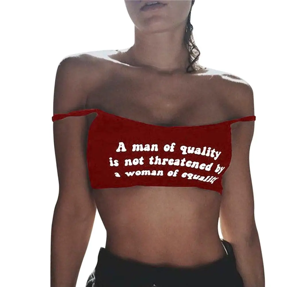 Женский короткий топ майка с длинным рукавом блузка принтом букв на бретелях