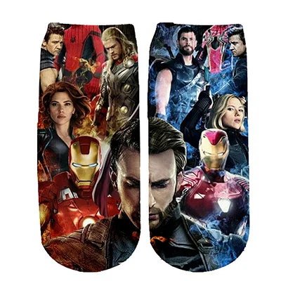 Носки с героями комиксов Marvel, Мстителей, комиксов, героев из мультфильма «Железный Капитан Америка», Теплые повседневные носки до колена с противоскользящей прострочкой - Цвет: 12