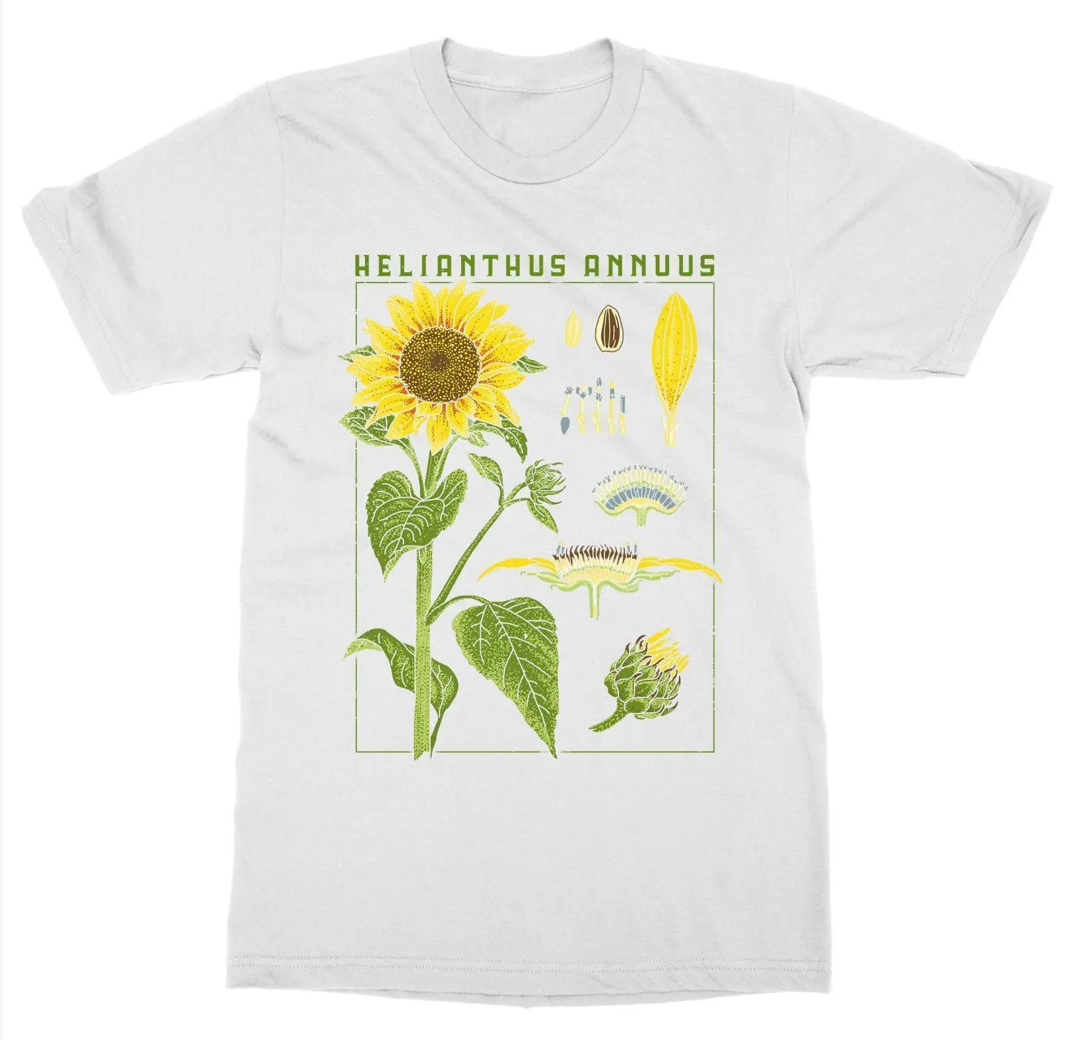 

Fashion Brand Tops Male Tshirt Men Sunflower T-Shirt Botanical Garden Plant Print Art Botany Bloom Fruit Flowerdesign T-Shirt