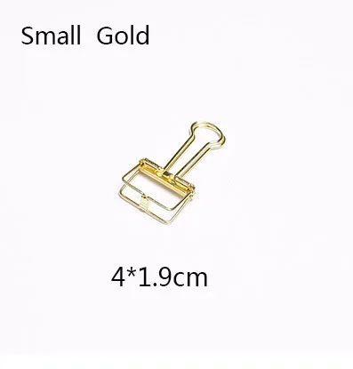 Small Gold Милые цветные большие металлические скрепки Kawaii для студентов, канцелярские аксессуары, школьные принадлежности 6611 - Цвет: Small Gold