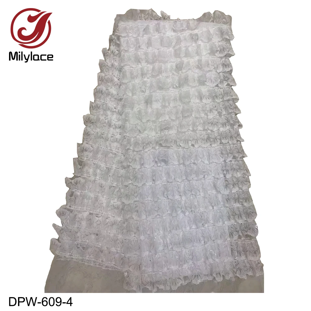 Milylace 2019 lovely French lace fabric wholesale cake skirt mesh with wavy 5 yards for dresses DPW-609 | Дом и сад