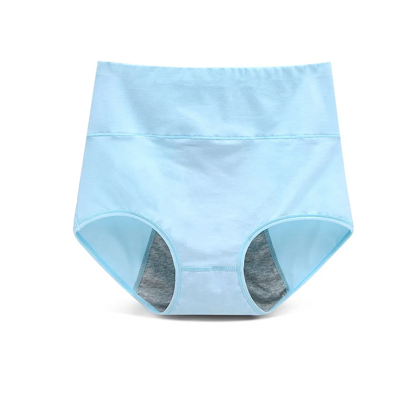 0214 Blue Feilibin Menstrual Period Panties Women Cotton Physiological Panties High Waist Ladies Leak Proof Health Underwear Girls Briefs - Цвет: 0214 Blue