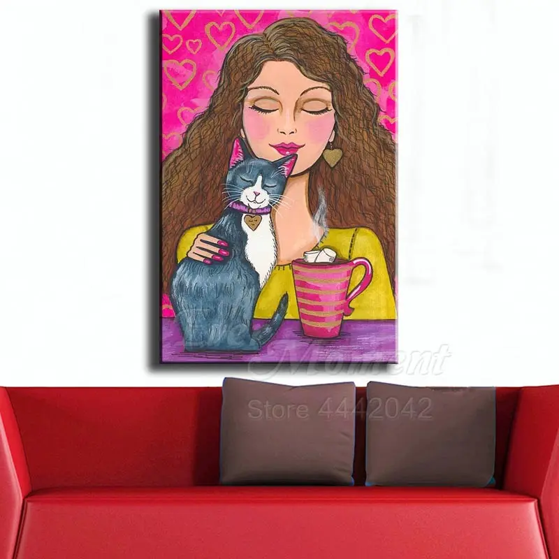 Полноразмерная Алмазная картина с изображением женщины кота из мультфильма 5D