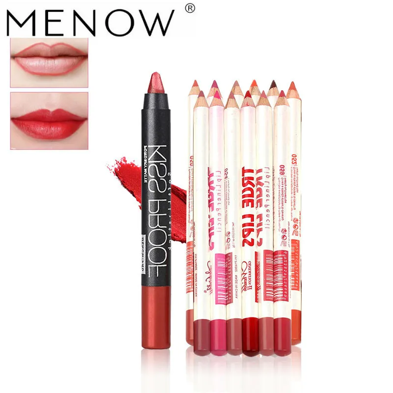 Брендовый набор для макияжа MENOW 12 видов цветов Lipliner горячая Распродажа