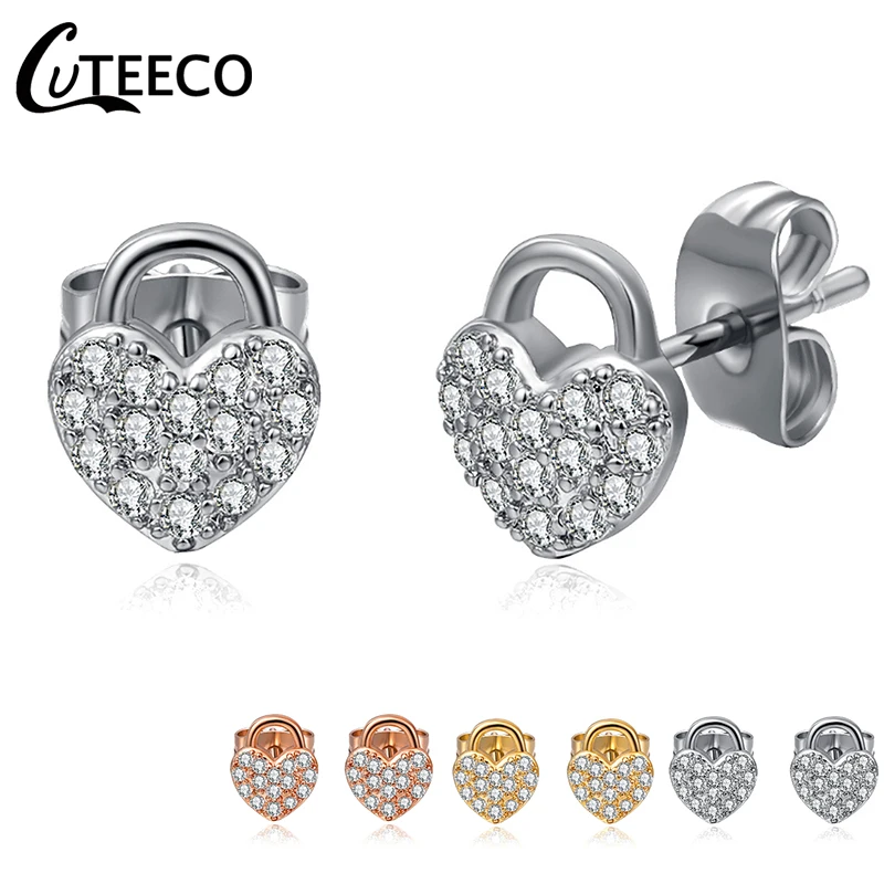 Женские серьги-гвоздики с фианитами в европейском стиле | Украшения и аксессуары