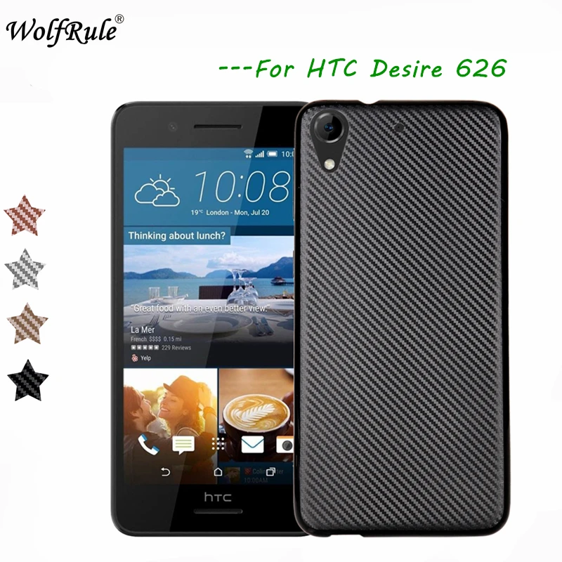 WolfRule For Case HTC 626 Cover Luxury Full Protection Carbon Fiber Brushed Soft SiliconeTPU for Desire Shell D626S |