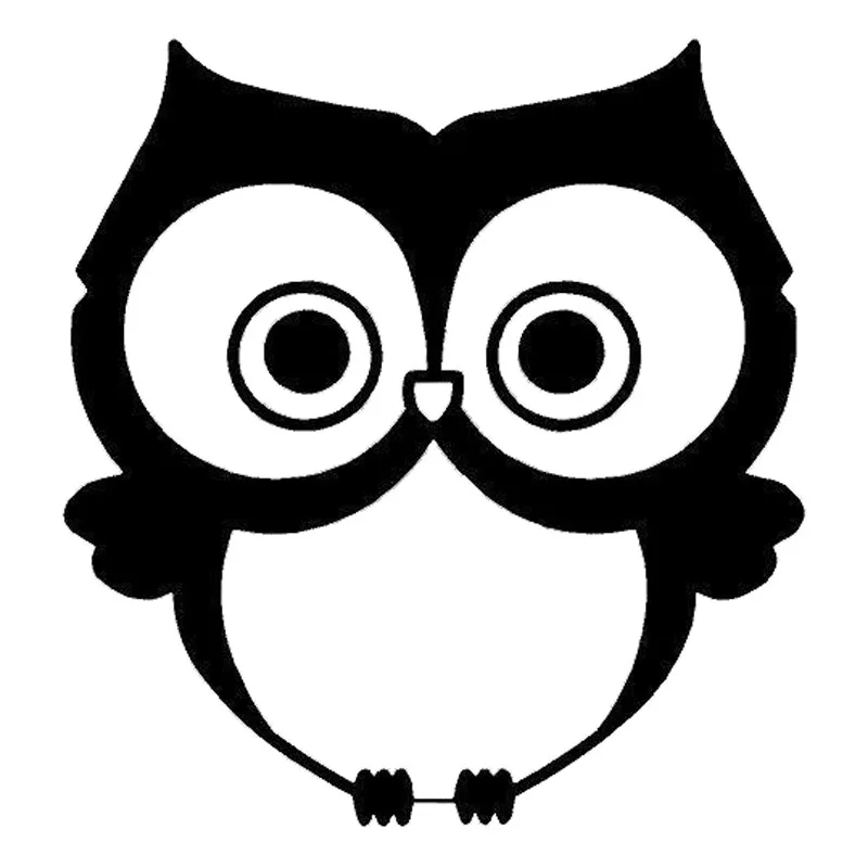 

13*13,6 см Мультяшные виниловые автомобильные наклейки, милая сова, декоративная наклейка, аксессуары для стайлинга автомобиля, черный/серебр...