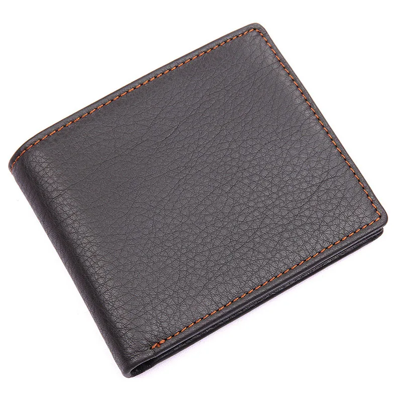 Black Являющийся лидером продаж Винтажный Мужской кошелек из натуральной кожи Брендовые мужские бумажники Роскошные Короткие Кошельки монетные карманные сумки для денег держатели кредитных карт - Цвет: Black