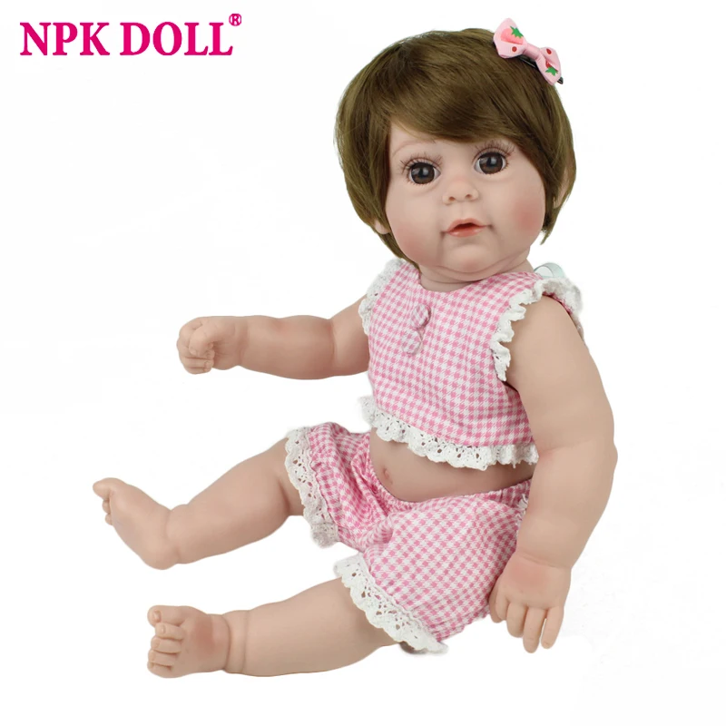 Кукла реборн NPKDOLL розовая принцесса полностью виниловая 18 дюймов Реалистичная