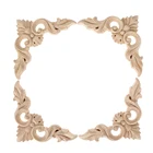 Деревянная резная угловая Накладка для мебели, украшения для дома, Неокрашенная аппликация, 8 х8 см, 4 шт.