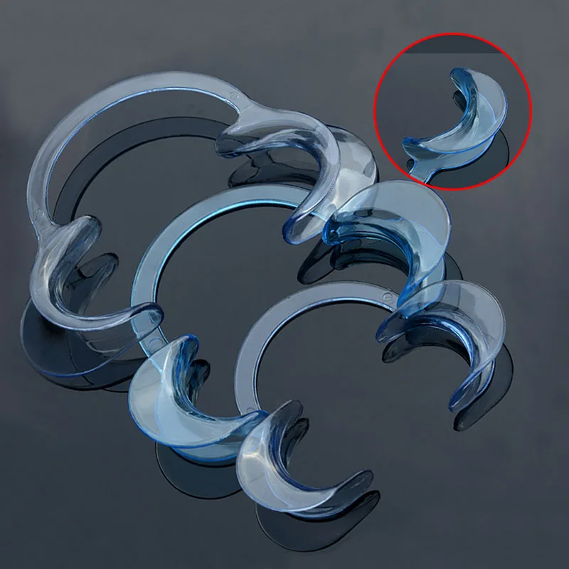 

100 Pcs Watch Ya Mouth Teeth Whitening Cheek Retractor C Shape Blue Color (Middle Size) Mouth Opener