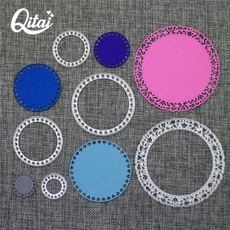 Qjing 5 шт./лот круговой формы DIY довольно резки бумаги штампы металлический материал для креативных подарков украшения Скрапбукинг D34