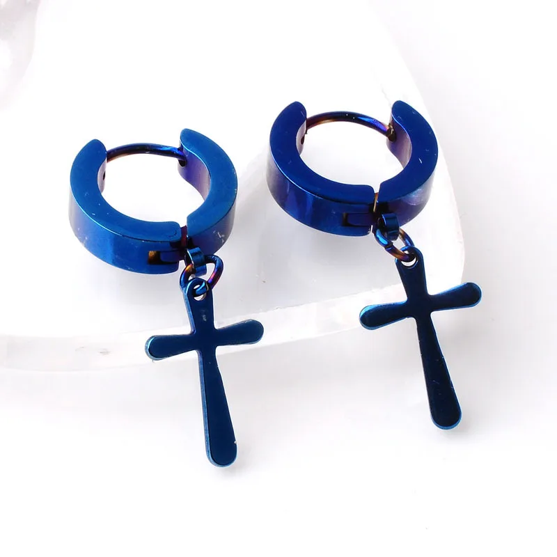 2 шт./компл. серьги из нержавеющей стали для женщин пирсинг крест кулон Простые