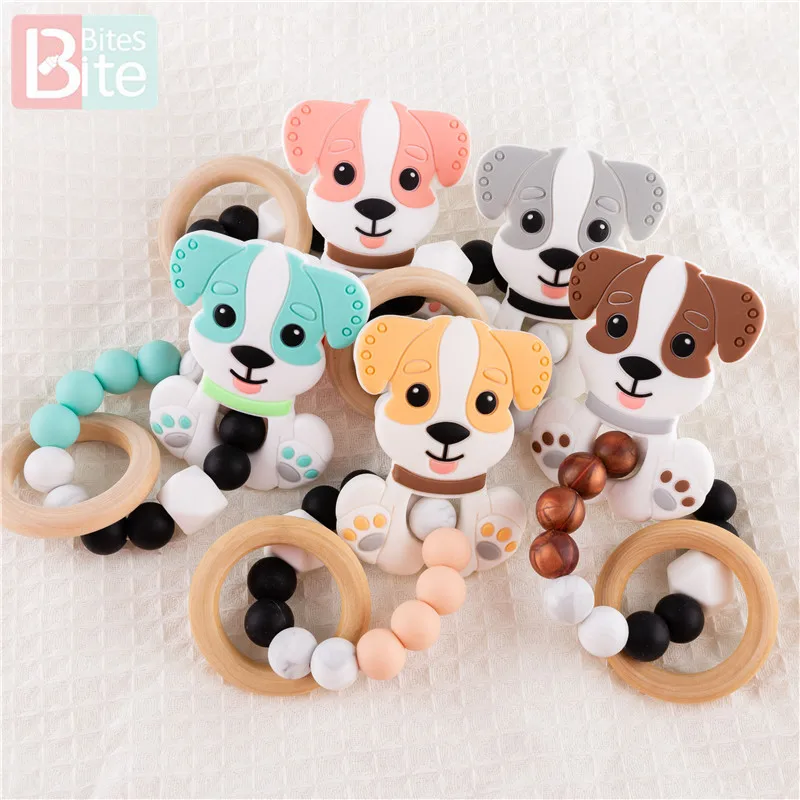 Прорезыватель для зубов 1 шт. силиконовый браслет с фигуркой собаки Пищевая