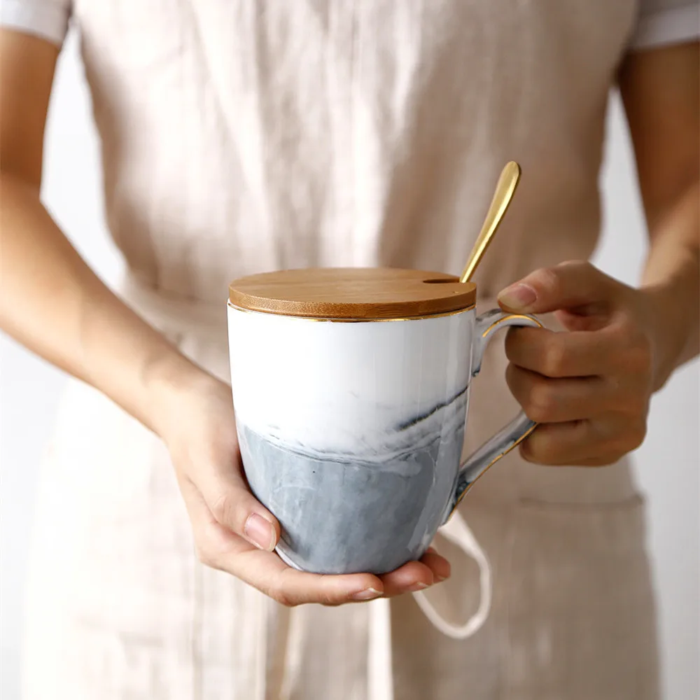 Скандинавский Дания простая мраморная Пара моделей большой емкости Кружка