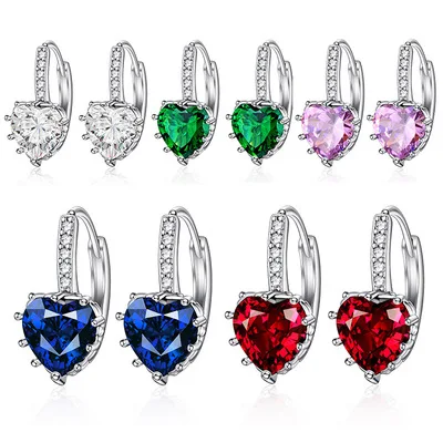 

2019 Fashion Jewelry Gold-color Earring For Women Austrian Crystal Purple Drop Earrings Stone Pendientes Mujer Moda Earing