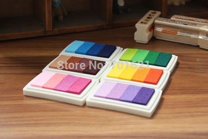 Cute Crystal stamp ink pad color gradual for Photo Album Scrapbooking Diary Lovely school supplies Gift kids Free shippping | Канцтовары