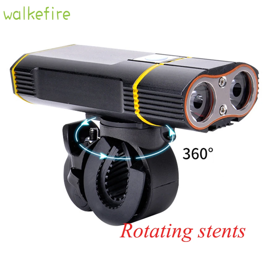 Walkfire 360 градусов велосипедный USB подзарядка светильник 2 лампы для езды на велосипеде вспышка светильник водонепроницаемый велосипедный головной светильник передняя лампа аксессуары