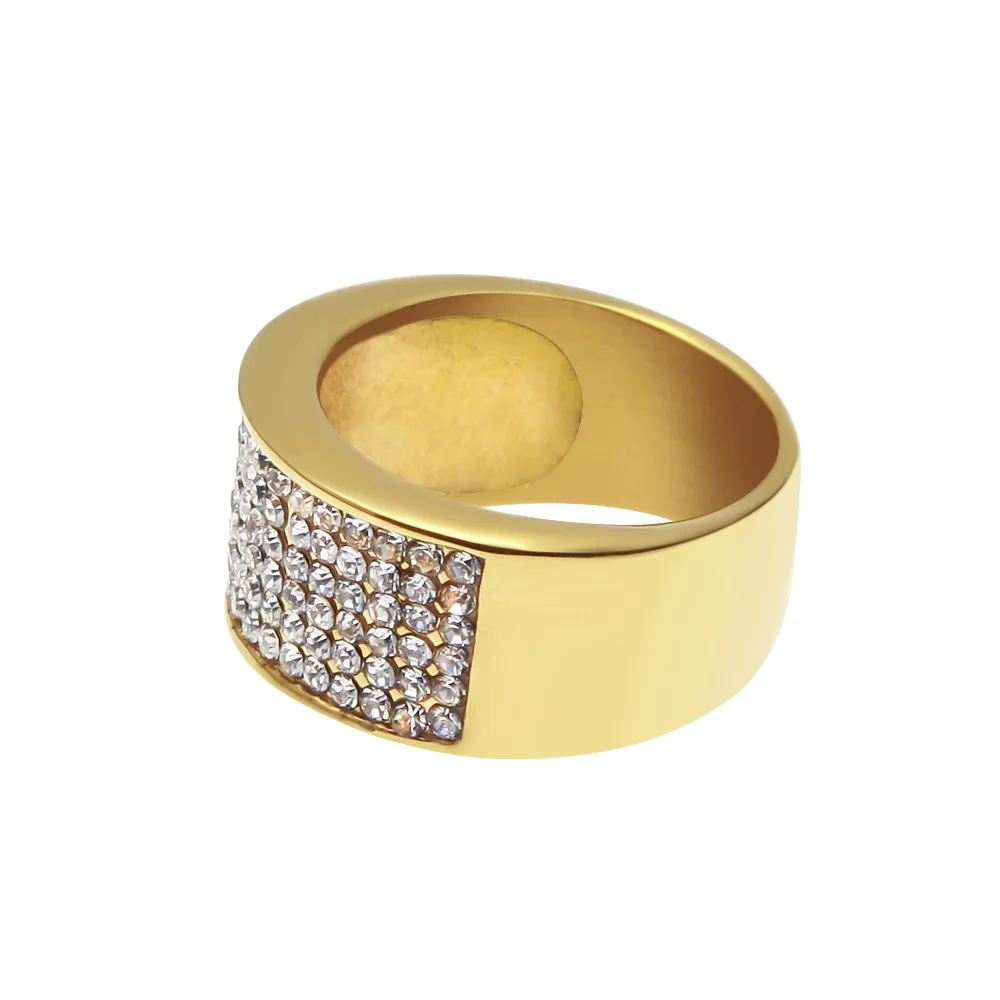 Blingbling кольцо из нержавеющей стали 5 рядов циркония обручальное мужское в стиле