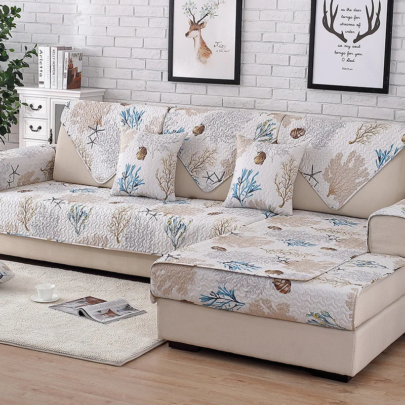 Чехол для дивана в скандинавском стиле с коралловой решеткой хлопковое