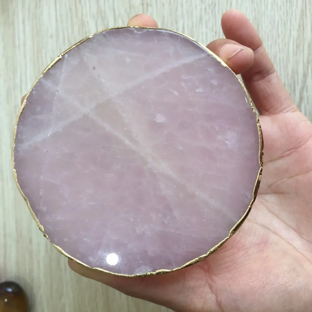 Красивый натуральный розовый кварц хрусталь драгоценный камень подставка с