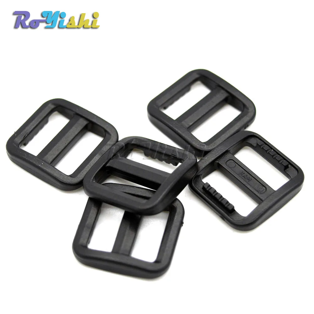

1000pcs/pack 5/8"(15mm) Slider Tri Glide Adjust Plastic Buckles For Dog Collar Harness Backpack Straps Black