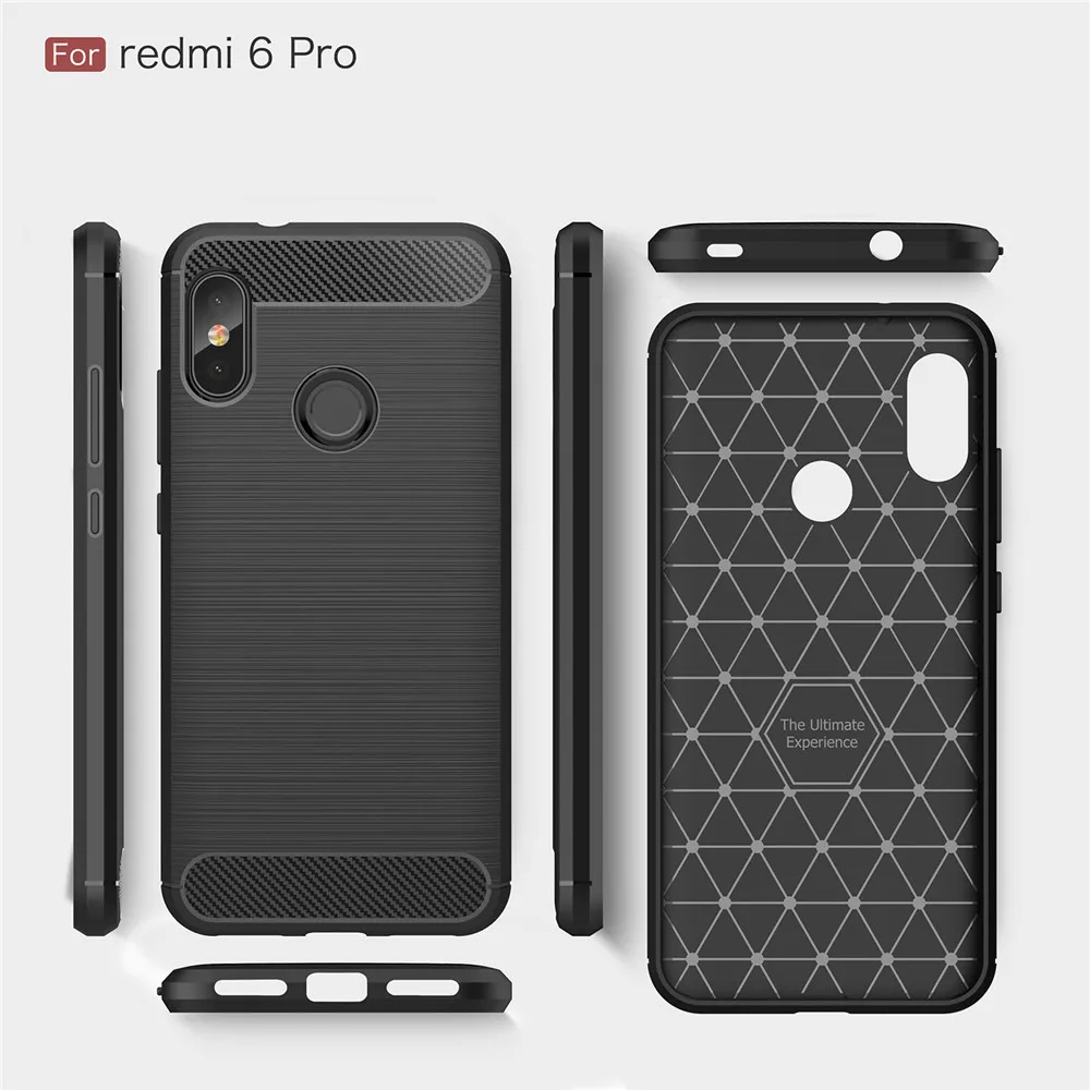 Lenuo чехол для Xiaomi Redmi 6 Pro ТПУ мягкой углеродного волокна силиконовые матовый