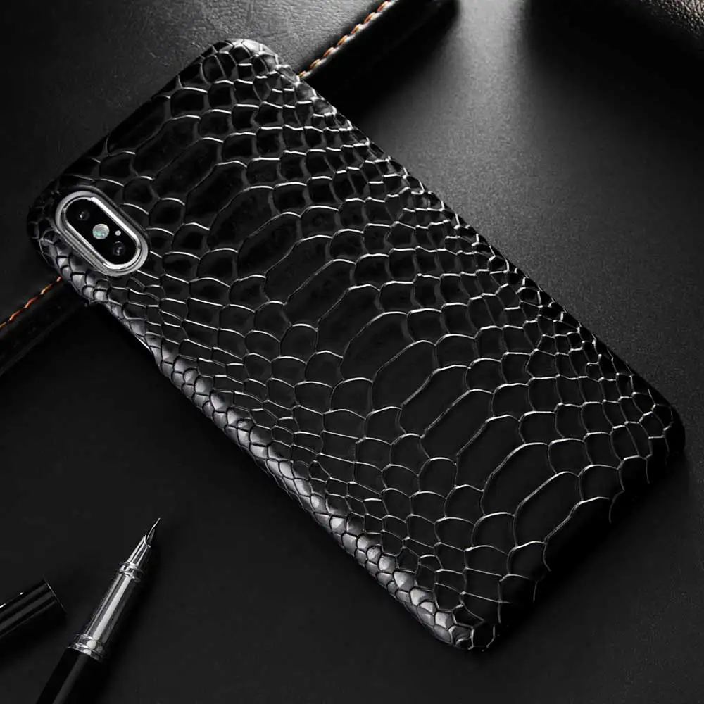 Роскошный кожаный чехол Boucho из змеиной кожи для iphone XS MAX XR X жесткий пластиковый