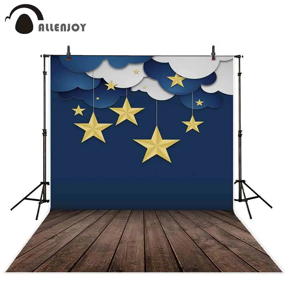 Allenjoy фоны для фотосъемки темно-синяя ночь звезда облака дерево детский душ фон