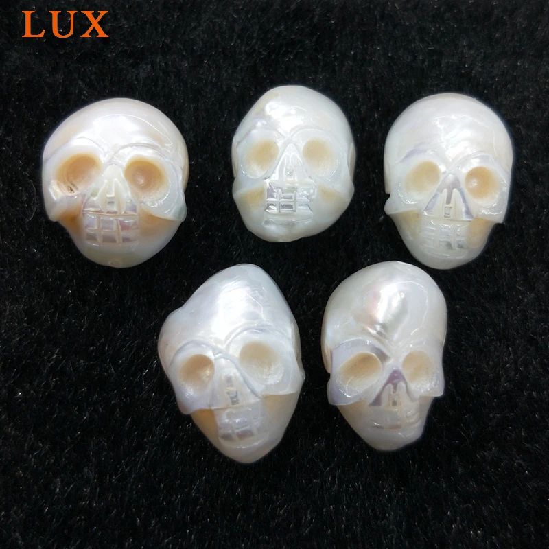 Резьба ручной работы жемчуг жемчужные черепа для ожерелья изготовление