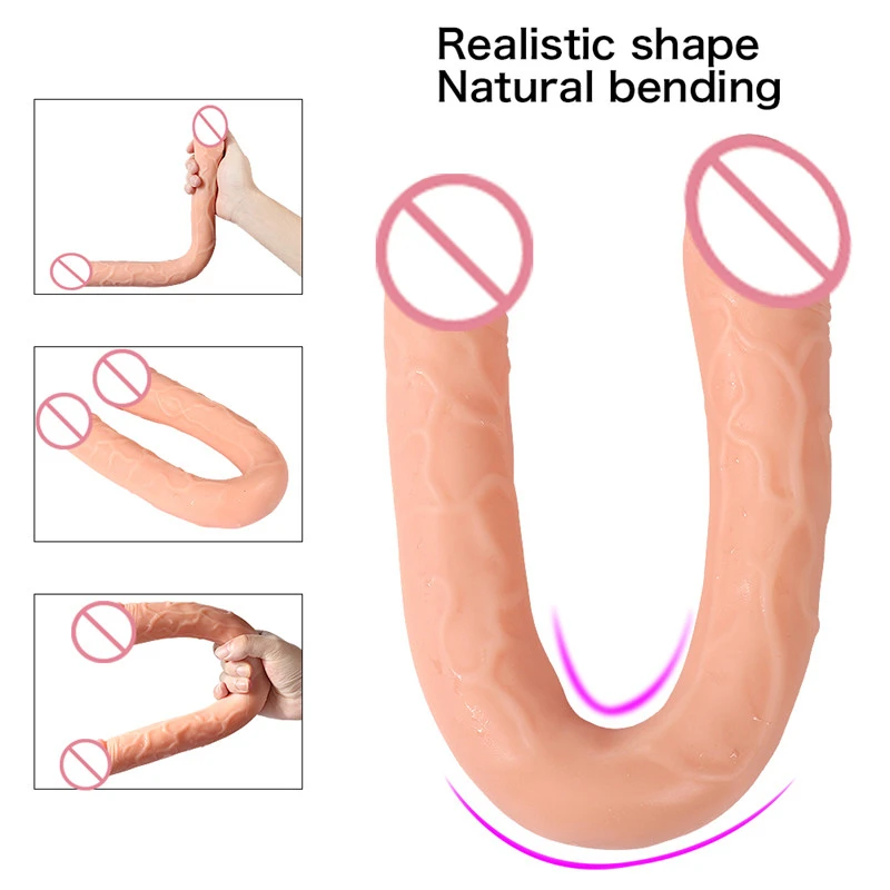 Удлиненные зубная щетка с двумя головками фаллоимитатор мощной Dong двойным