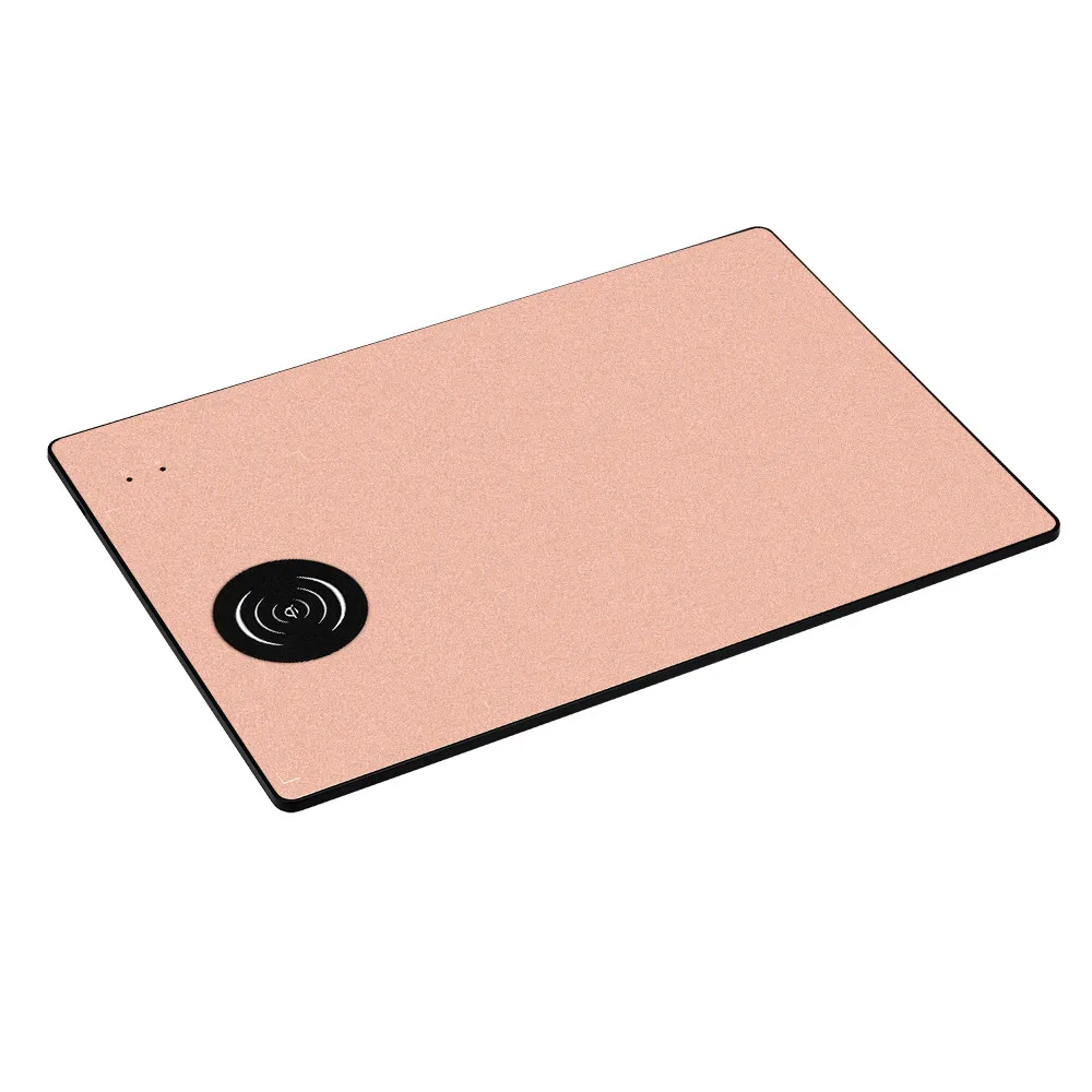 5V-2A Qi Беспроводной Зарядное устройство быстрой зарядки 2 в 1 Мышь Pad для iPhone X/8/8 Plus роскошный Беспроводной зарядного устройства Мышь накладка из искусственной кожи - Цвет: Rose Gold