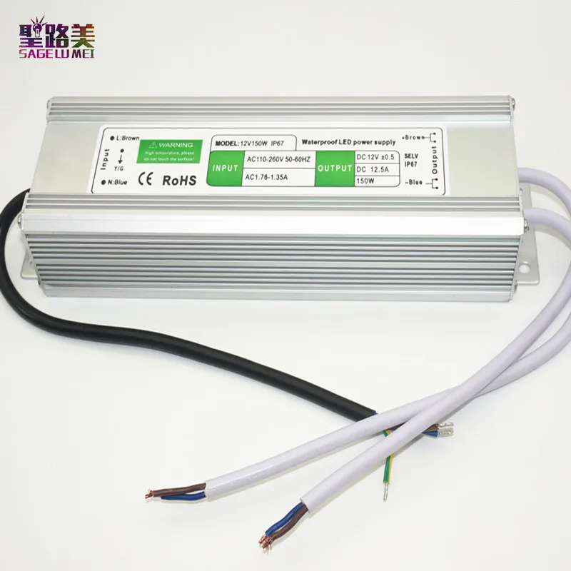 Лучшая цена 1 шт. 12V 150W Водонепроницаемый электронный светодиодный драйвер