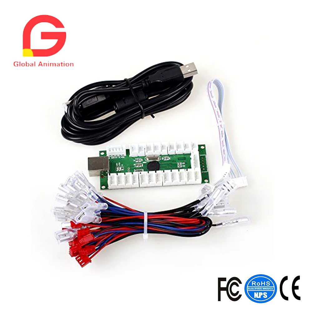 Набор аксессуаров для аркадной игры DIY ПК и Raspberry Pi 5Pin джойстик + Позолоченный