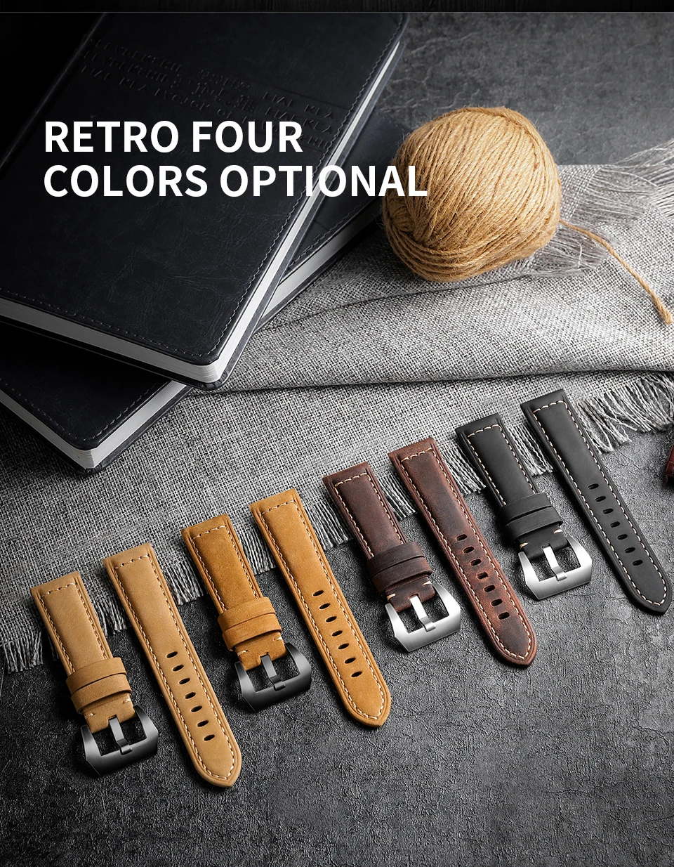 Ремешок Carouse 22 мм 20 мм ручной работы из воловьей кожи для samsung Galaxy Watch Active 42 мм 46 мм gear sport S2 S3 классический ремешок для huawei GT 2