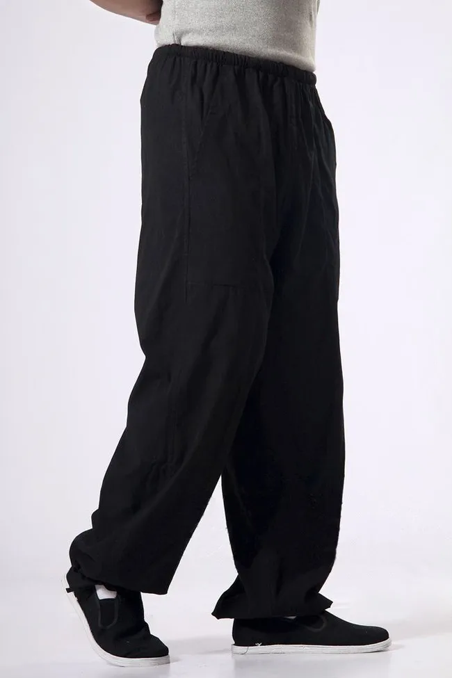 Китайские мужские хлопковые брюки кунг фу для боевых искусств Wu Shu костюм тайчи