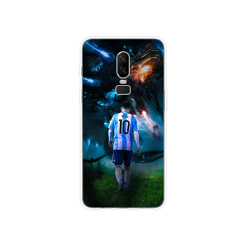 Силиконовый чехол для OnePlus 5 T 6 мягкая крышка C. Ronaldo Месси Неймар Mbappe узорная