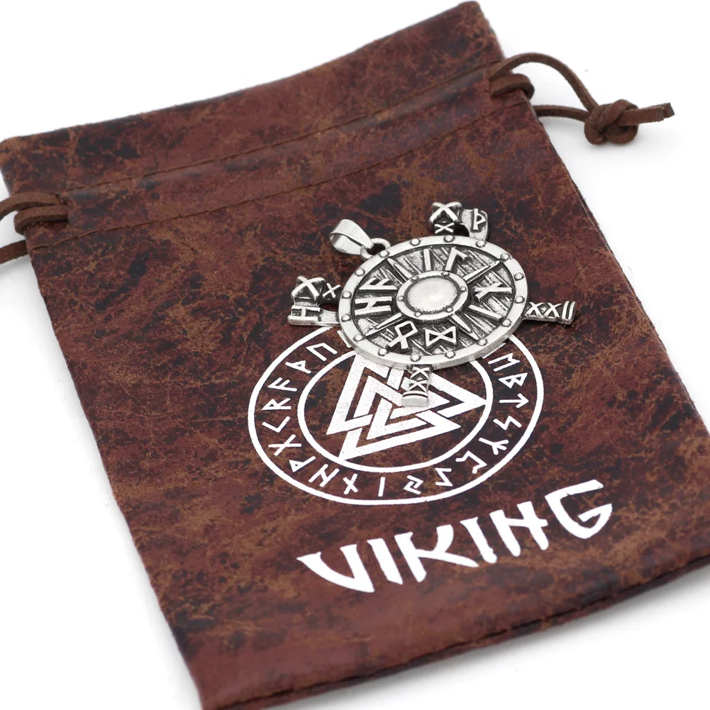Норвежский викинг щит рунный топор талисман подвеска ожерелье с viking подарочный