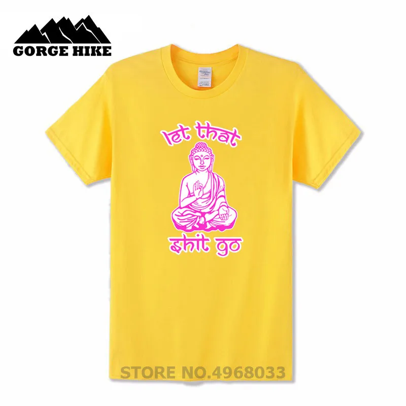 Большая статуя Будды Шакьямуни подарит вам удачу футболка Let That Shit Go Mantra