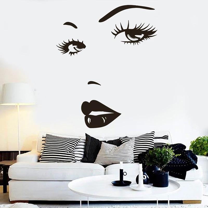 

Виниловые Настенные стикеры yoyoyoyu для салона красоты, ресницы, съемная наклейка для гостиной, украшение для салона красоты, художественный п...
