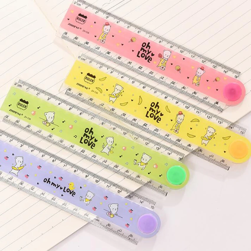 1 шт. многофункциональная складная пластиковая прямая Линейка для детей 30 см |