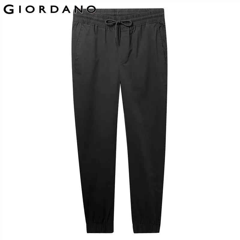 Giordano спортивные брюки с резинкой на талии из натурального хлопка зауженные книзу